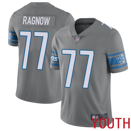 Detroit Lions Limited Steel Youth Frank Ragnow Jersey NFL Football #77 Rush Vapor Untouchable->youth nfl jersey->Youth Jersey